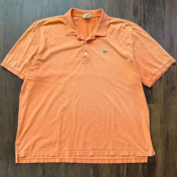 Lacoste Orange Polo Shirt Men’s Size 8 XL Logo Croc Cotton Classic - Picture 1 of 10